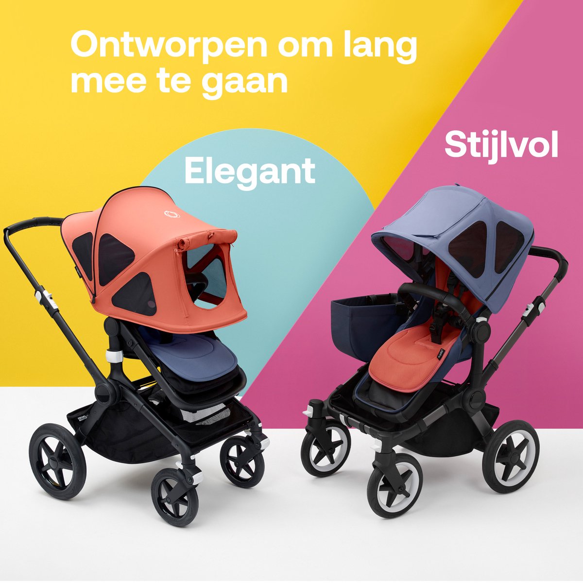 Bugaboo dual comfort seatliners voor kinderwagens, Midnight Black thumbnail 3