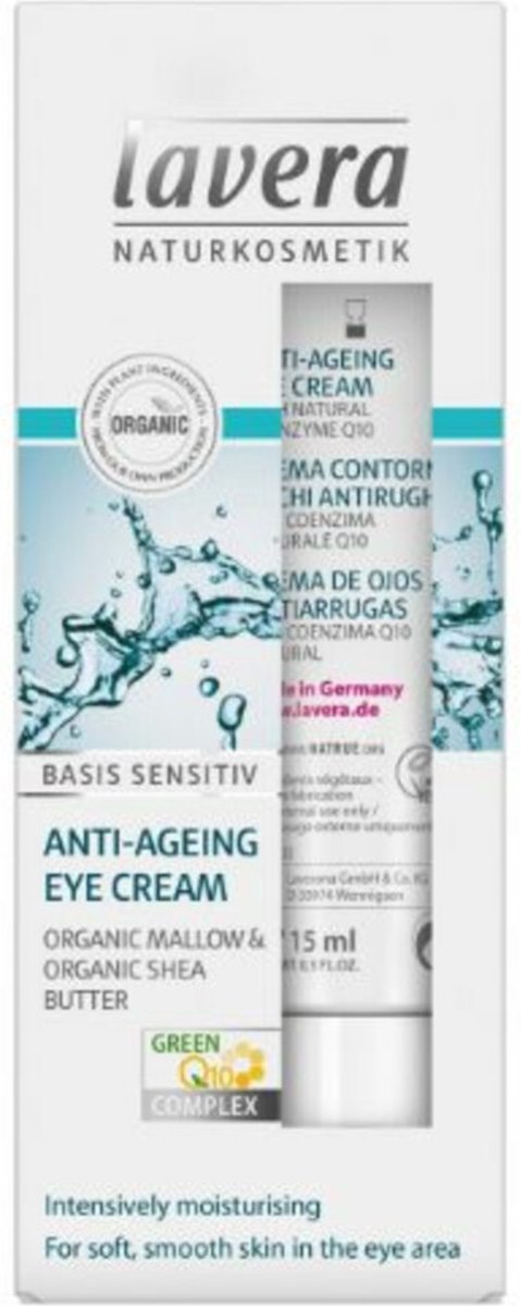 Lavera Basis Sensitiv Anti-Ageing Oog Crème Q10 15 ml