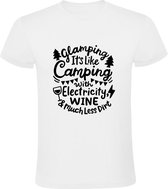 Glamping it's like camping Heren T-shirt | kamperen | caravan | vakantie | wijn