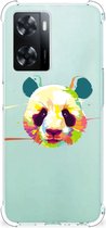 Silicone Hoesje OPPO A57 | A57s | A77 4G Telefoon Hoesje met doorzichtige rand Panda Color