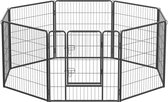 MIRA Home - Bench voor Honden - Duurzaam en Stijlvol - Metalen Constructie - Grijs - 77x80 cm