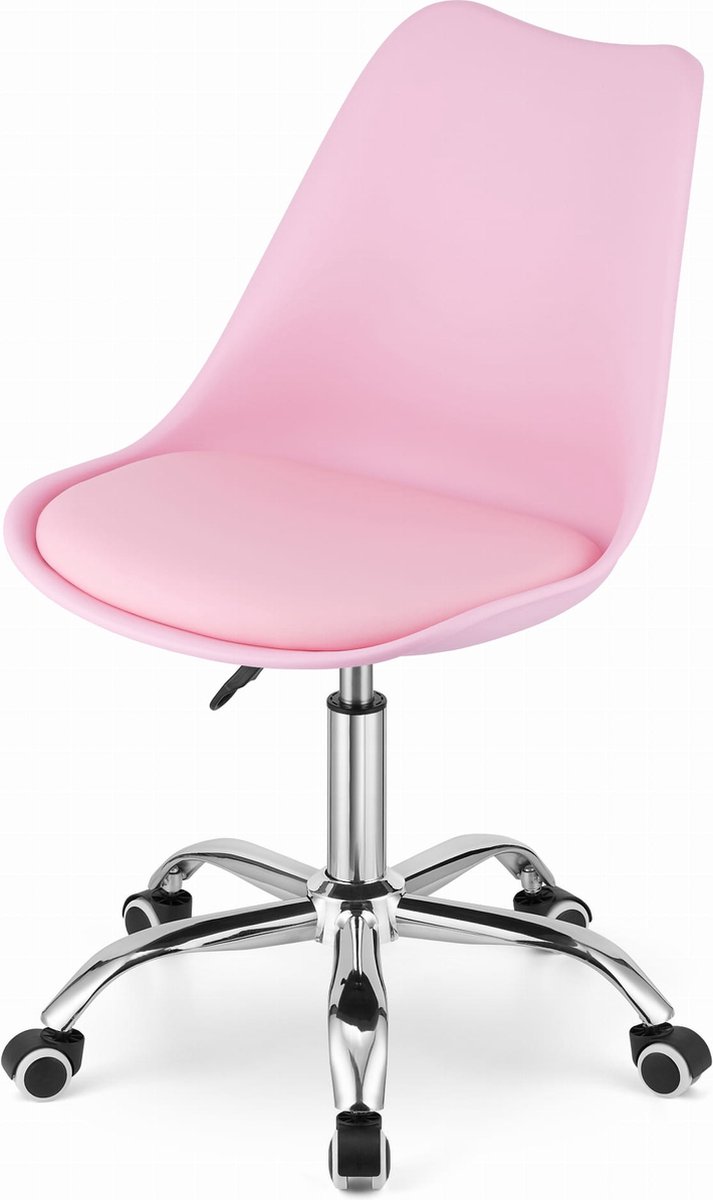 ALBA - Bureaustoel - met wielen - in hoogte verstelbaar - roze