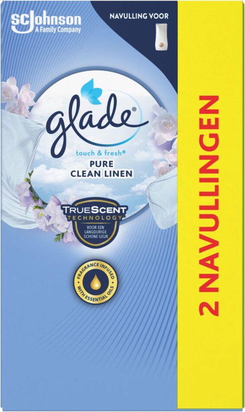 Glade Touch & Fresh Pure Clean Linen - Luchtverfrissers - duo navullingen - 2 x 10 ML - Glade