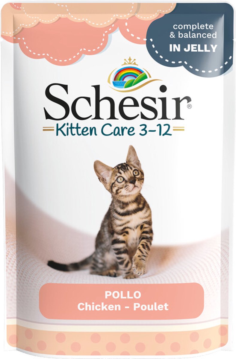 Schesir Schesir Kattenvoer Kitten 3-12 Kip in Gelei 85 gr