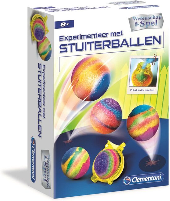 Clementoni Wetenschap & Spel - Experimenteer met Stuiterballen - Zelf Stuiterballen Maken - Experimenteerdoos - 8+ Jaar - Clementoni