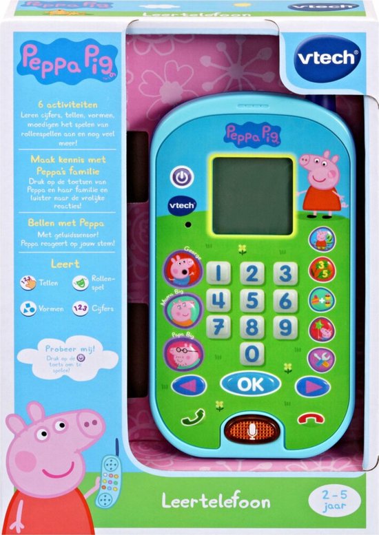 VTech Peppa Pig Baby Leertelefoon - Interactief Mobieltje - Met Geluiden - Educatief Babyspeelgoed - Cadeau - Vanaf 2 Jaar - VTech