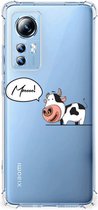 Silicone Back Case Xiaomi 12 Lite Telefoonhoesje met doorzichtige rand Cow