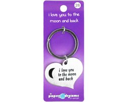 Hart sleutelhanger - I love you to the moon