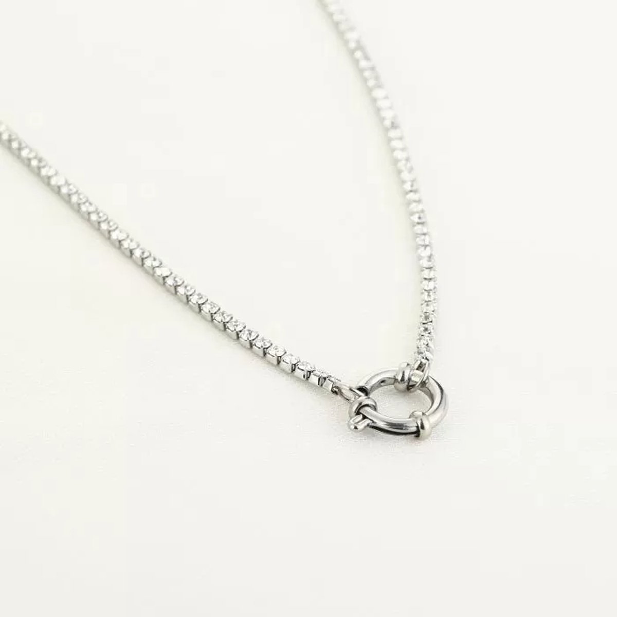 Ketting met glitter zilver