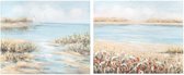 Schilderij DKD Home Decor 100 x 3,7 x 80 cm Strand Mediterrane (2 Stuks)