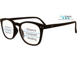 BlueShields by Noci Eyewear YAB215 Lunettes d'ordinateur multifocales Jibz +2.50 - Zwart