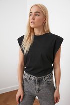 Trendyol TWOSS20TS0021 Volwassenen Vrouwen T-shirt Single - Zwart - XL