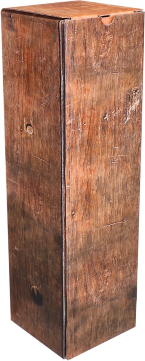 Flesdoos | Barrel wood | karton | 1 fles | 95x95x330mm | Voordeelverpakking | 3 x 25 stuks