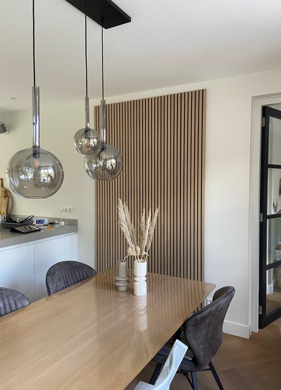 Akoestisch Wandpaneel - Houtfineer - Eiken Naturel - Sample - WallingtonNL - Geluidsabsorptie - Akupanel - Lattenwand