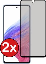 Screenprotector Geschikt voor Samsung A53 Screenprotector Privacy Glas Gehard Full Cover - Screenprotector Geschikt voor Samsung Galaxy A53 Screenprotector Privacy Tempered Glass - 2 PACK