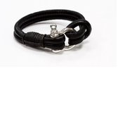 Luxe lederen armband – zilver - armband – DP-Art – 19cm – uitverkoop Juwelier Verlinden St. Hubert – van €239,= voor €195,=