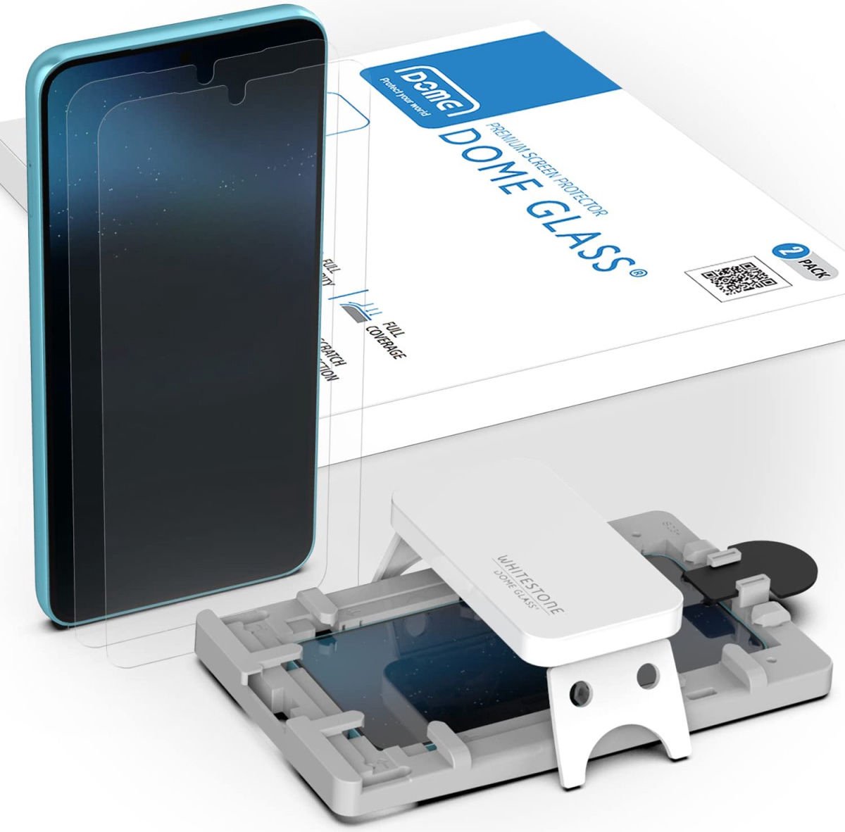 Whitestone Dome Glass Screenprotector Geschikt voor Samsung Galaxy S23 (2-Pack)