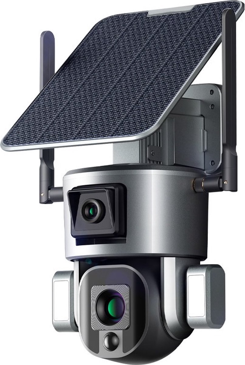 DrPhone SolarX – 2,4GHz- Camera – 4K UHD - 8MP 3840X2160p – 10X Optische Zoom – Pan / Tilt – Zonne Energie – 2 Weg Audio – Beveiligingscamera
