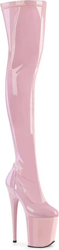 Pleaser - FLAMINGO-3000 Plateau Overknee Laarzen - US 9 - 39 Shoes - Roze