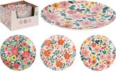 Ontbijtborden- melamine- bloemen-Ø 20 cm