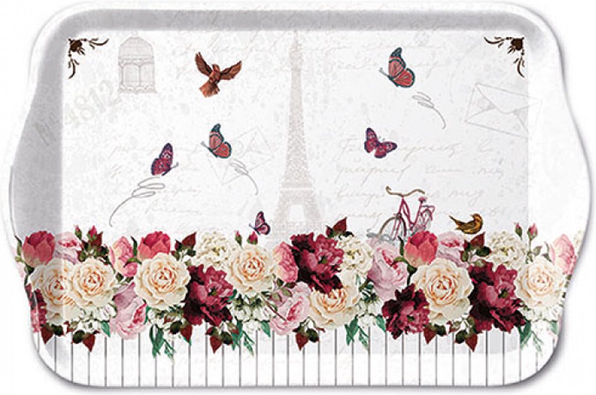 Ambiente Tray Melamine Romantic Paris 13x21cm
