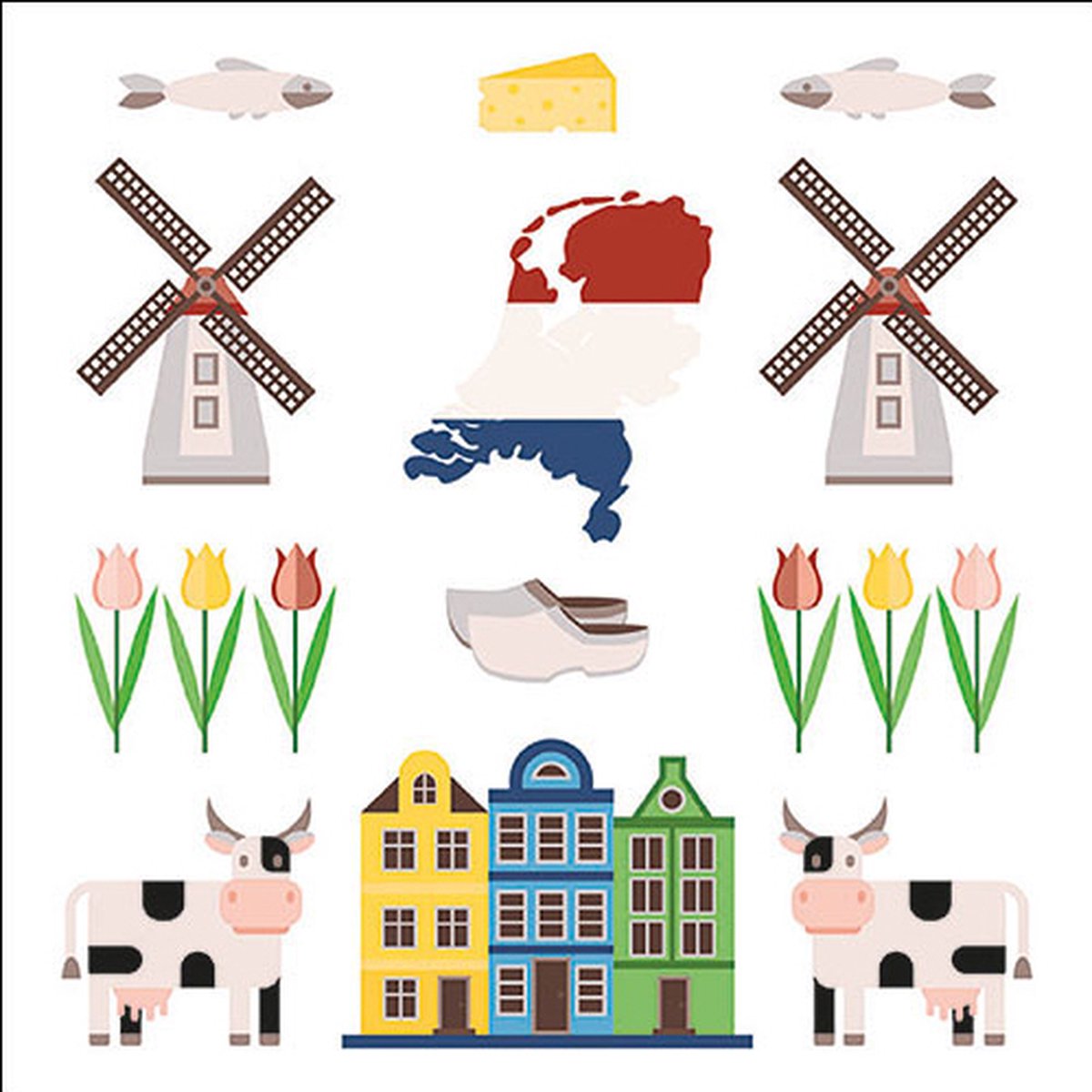 Ambiente Servetten Holland Symbols 33cm