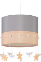 Relaxdays hanglamp kinderkamer - kinderlamp - wolken en sterren - pendellamp - E27 - beige