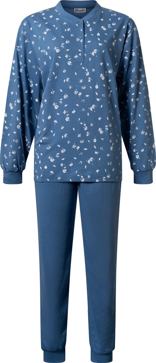 Lunatex dames pyjama | MAAT XXL | Porto leafs | jeansblauw