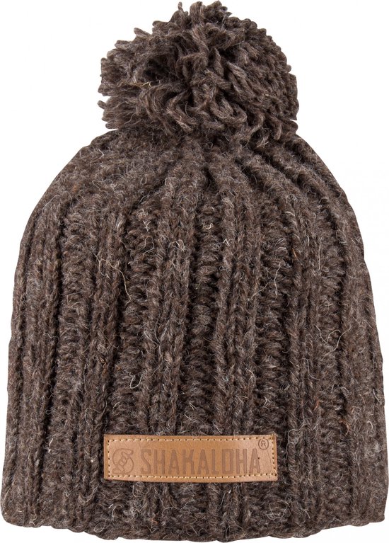 Shakaloha Gebreide Wollen Muts Heren & Dames Beanie Hat van schapenwol met polyester fleece voering - Bopper Beanie Choco Unisex - One Size Wintermuts.