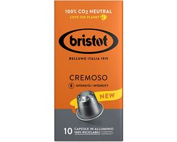 Bristot Cremoso Aluminium Nespresso Capsules - 100 stuks