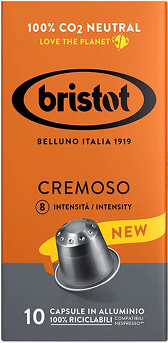 Goedkoopste Bristot Cremoso Aluminium Nespresso Capsules - 100 stuks