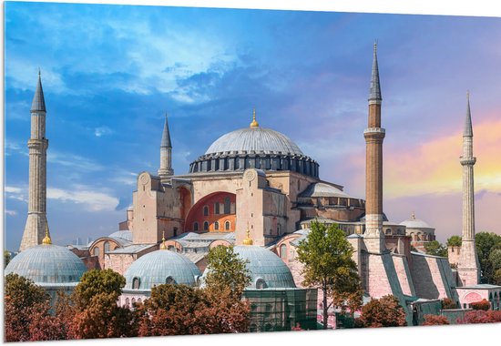 Acrylglas - Hagia Sophia Moskee, Turkije - 150x100 cm Foto op Acrylglas (Met Ophangsysteem)