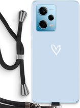 Case Company® - Hoesje met koord geschikt voor Xiaomi Redmi Note 12 Pro 5G hoesje met Koord - Klein Hart Blauw - Telefoonhoesje met Zwart Koord - Bescherming aan alle Kanten en Over de Schermrand