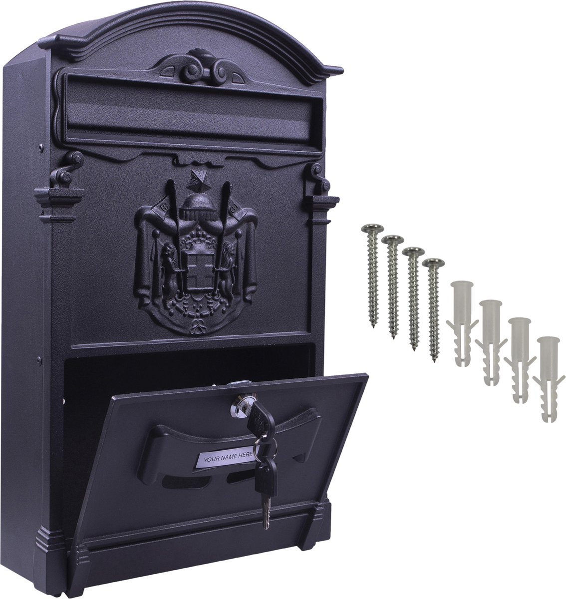 St. Helens Home & Garden Klein model - afsluitbare wandbrievenbus - zwart