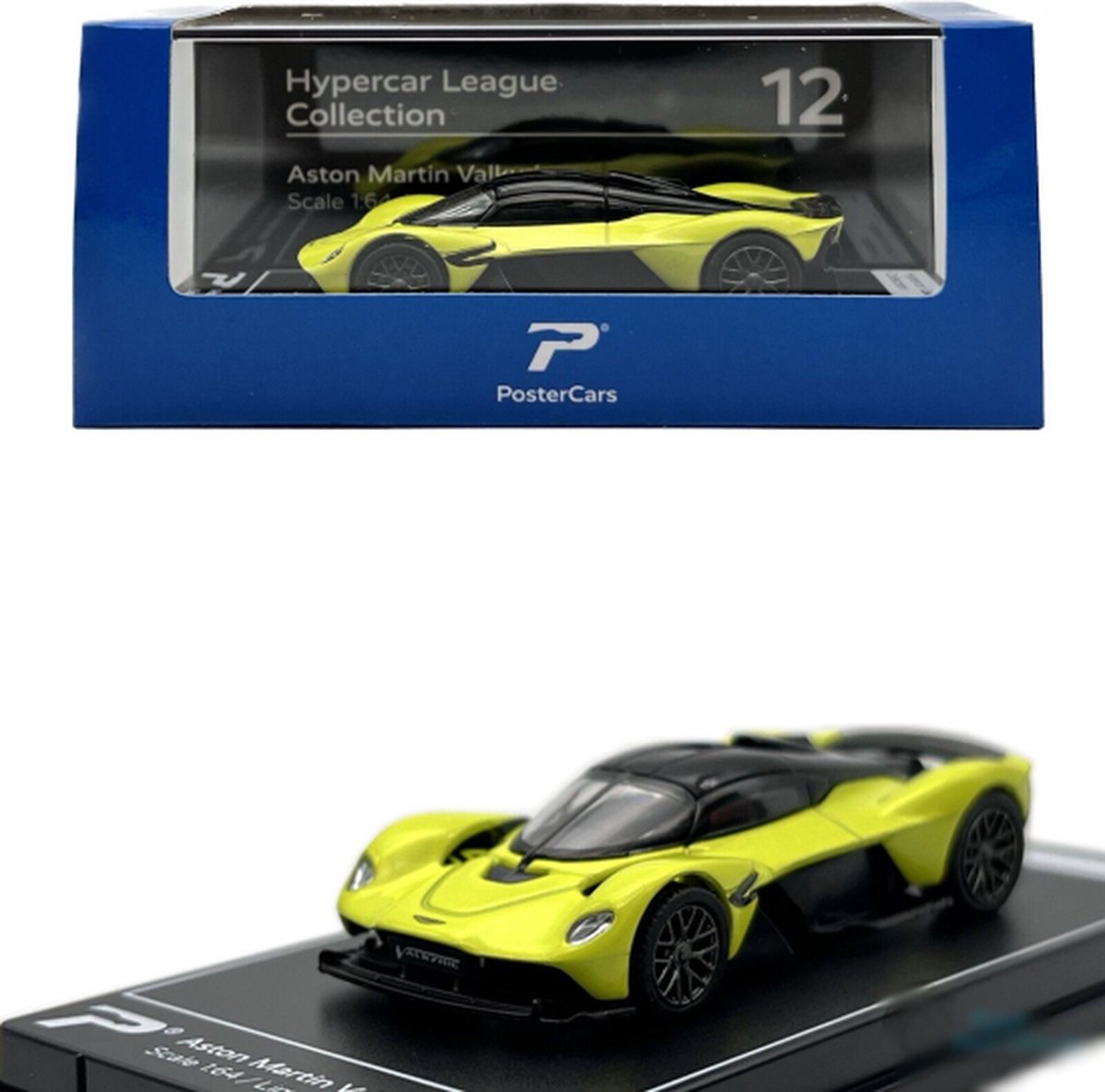 Aston Martin Valkyrie #12 Hypercar League Collection (Geel) (7 cm) 1/64 PosterCars