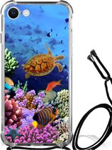Silicone Back Cover iPhone SE 2022 | 2020 | 8 | 7 Smartphone hoesje met doorzichtige rand Vissen