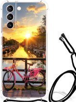 Back Case TPU Siliconen Hoesje Geschikt voor Samsung Galaxy S21 FE Telefoon Hoesje met doorzichtige rand Amsterdamse Grachten