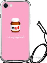 Silicone Hoesje iPhone SE 2022 | 2020 | 8 | 7 Telefoonhoesje met doorzichtige rand Nut Boyfriend