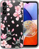 iMoshion Hoesje Geschikt voor Samsung Galaxy A14 (5G) / A14 (4G) Hoesje Siliconen - iMoshion Design hoesje - Roze / Blossom Watercolor