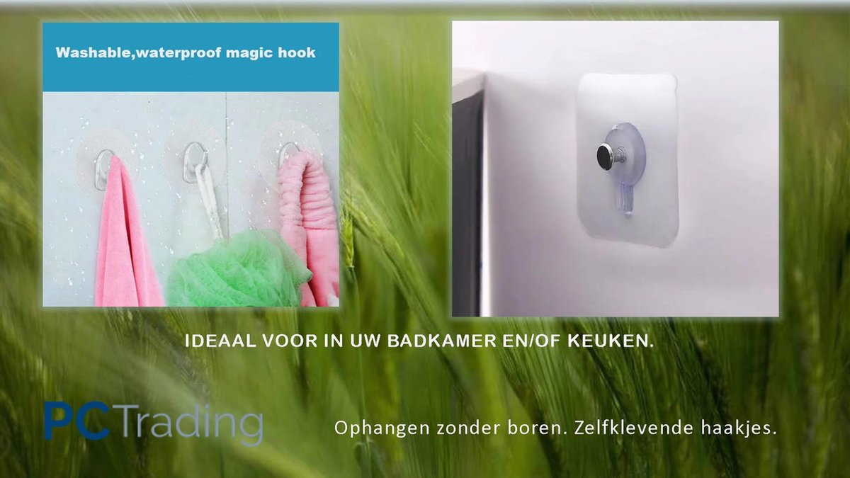 Transparante wandhaken met sterke hechting voor keuken en badkamer, 10
