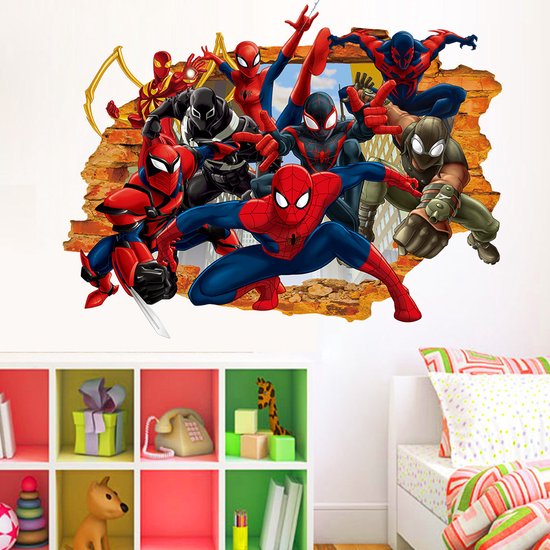Sticker mural Spiderman | Spider-Man à travers le mur (effet 3D) |  Muursticker... | bol.com