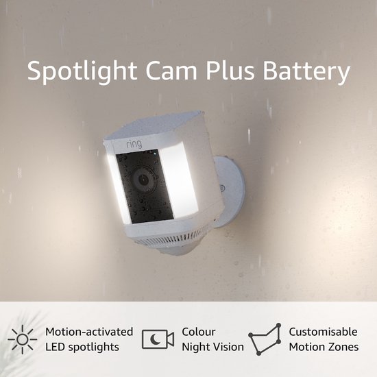 Ring Spotlight Cam Plus - Beveiligingscamera op batterij - Zwart | bol