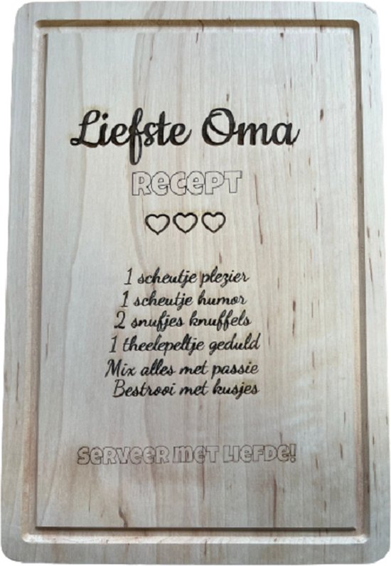 LBM liefste oma snijplank - 20 x 30 cm - hout