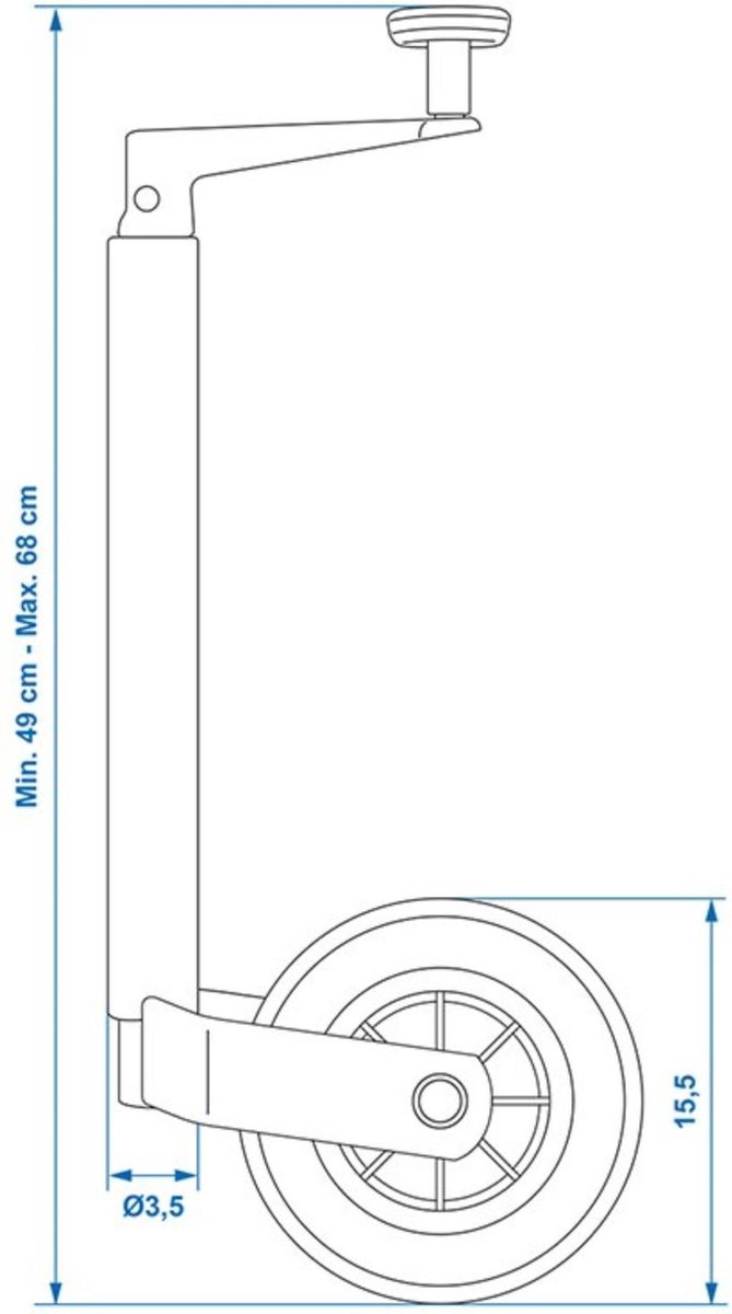 ProPlus Neuswiel voor aanhanger - kunststof velg - rubberband - Ø 35 mm - Ø 160 x 40 mm van ProPlus — afbeelding 3