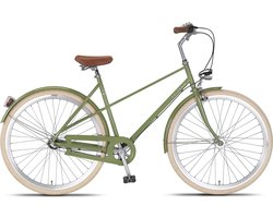 Altec Damesfiets Palermo 28 Inch 52 cm Dames 3V Terugtraprem Grijsgroen