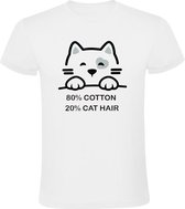 80% cotton 20% cat hair Heren T-shirt - kat - haar - huisdier - grappig
