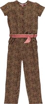 O'Chill - Jumpsuit - Marah - Bruin met print - Ceintuur - Maat 104-110