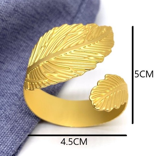 Glamifyr 10 stuks servetringen goud, Napkin ringen servetringen Kerstmis servetten ringen, metalen gouden servettengespen bladeren voor bruiloft, feest, banket, verjaardag, diner decoratie