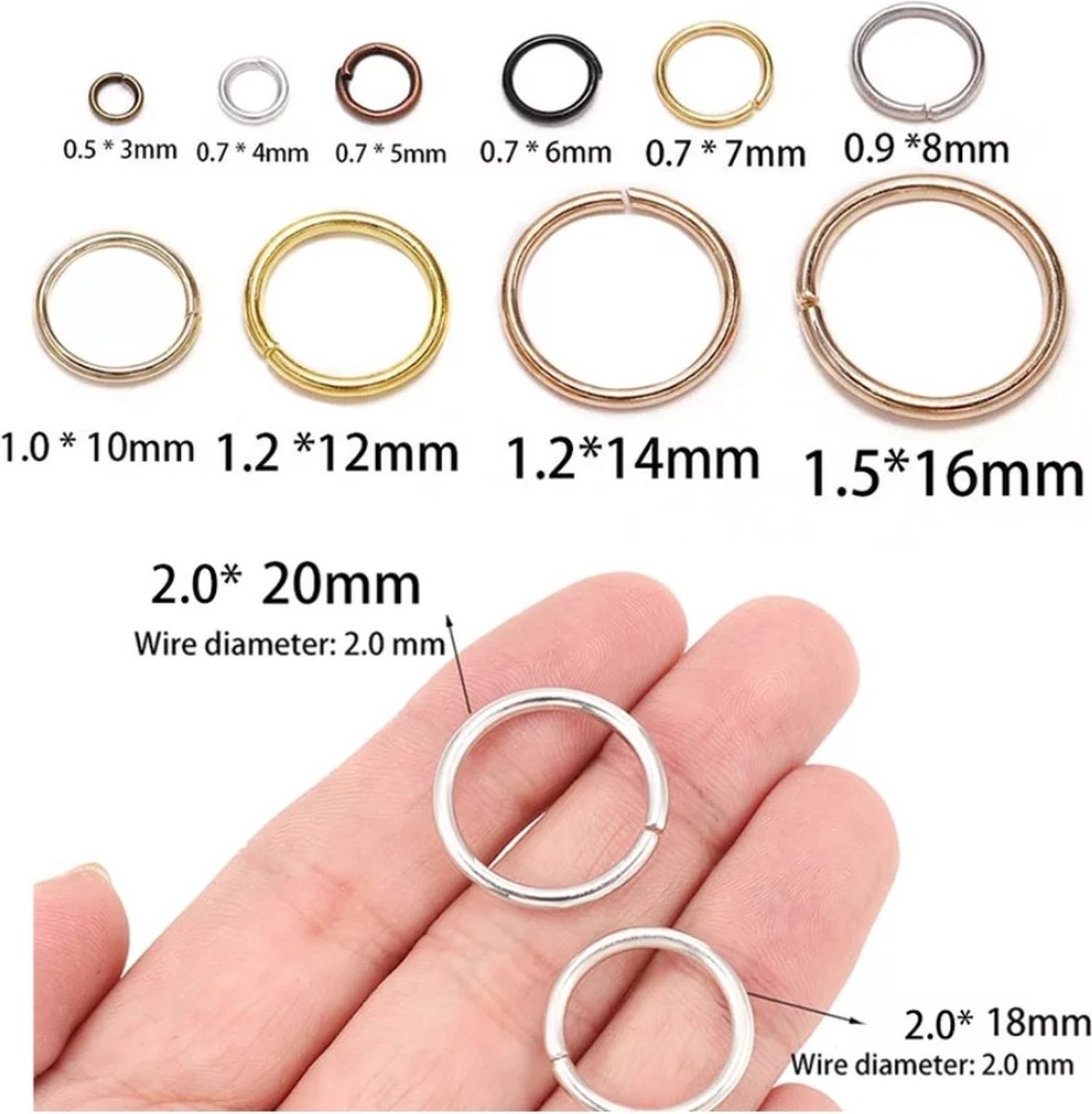 400 stuks Open Jump Ringen 5 mm (0,7 mm dik) – Zilverkleurig, Voor Sieraden Maken, Stevige Splitringen voor Sluitingen, Hangers en Onderdelen, Essentiële Kralenaccessoires