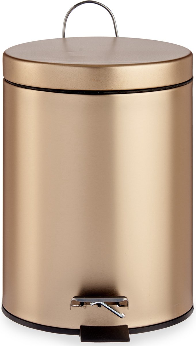 Goedkoopste Berilo Pedaalemmer - goudkleurig - metaal - 5 liter - H26 cm - prullenbak